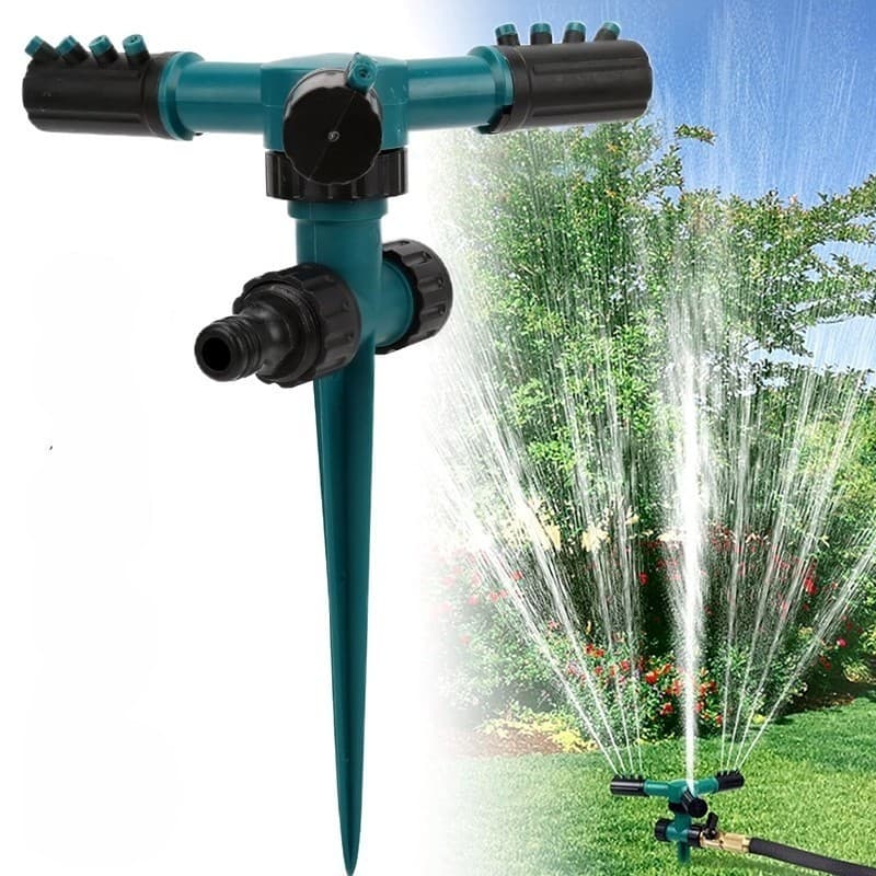 Irrigador Giratório Aspersor Jato Com Espeto Jardim Horta Canteiro Mangueira
