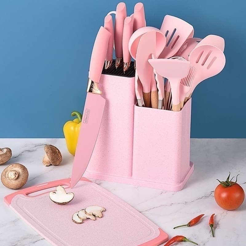 Kit 19 Peças - Jogo de Utensílios de Cozinha em Silicone Completo - Antiaderente e Resistente ao calor