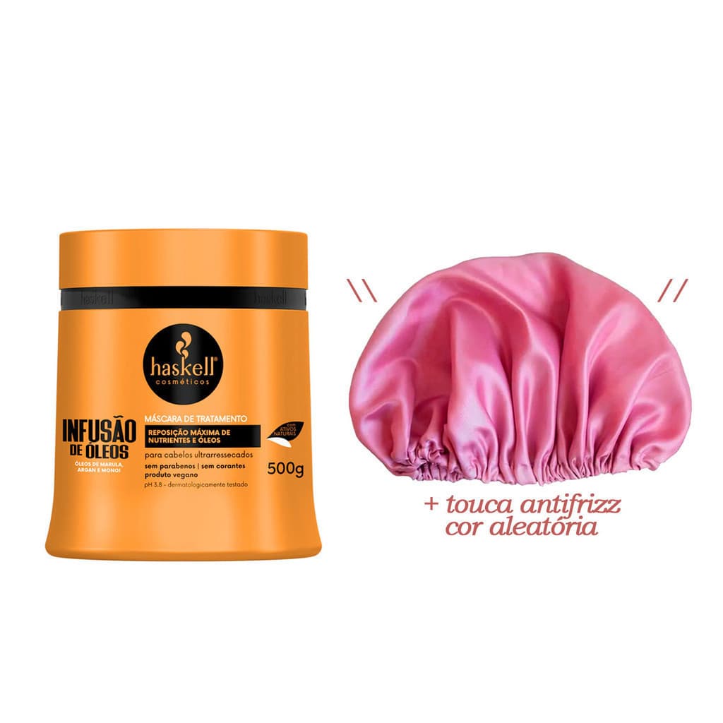 Kit Haskell Máscara Capilar Infusão de Óleos 500g + Touca Defrizante