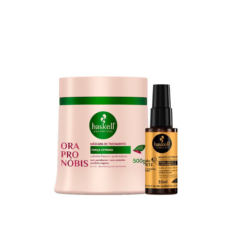 Kit Haskell Máscara Capilar Ora Pro Nobis 500g + Reparador de Pontas