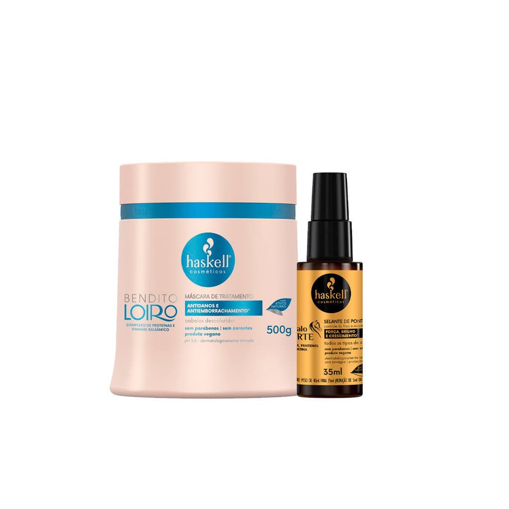 Kit Kit Haskell Máscara Capilar Bendito Loiro 500g + Reparador de Pontas