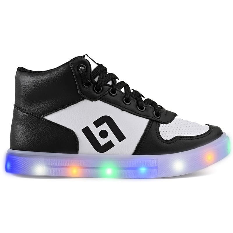 Tenis Infantil De Led Meninos Botinha Cano Alto Escolar Casual Basico
