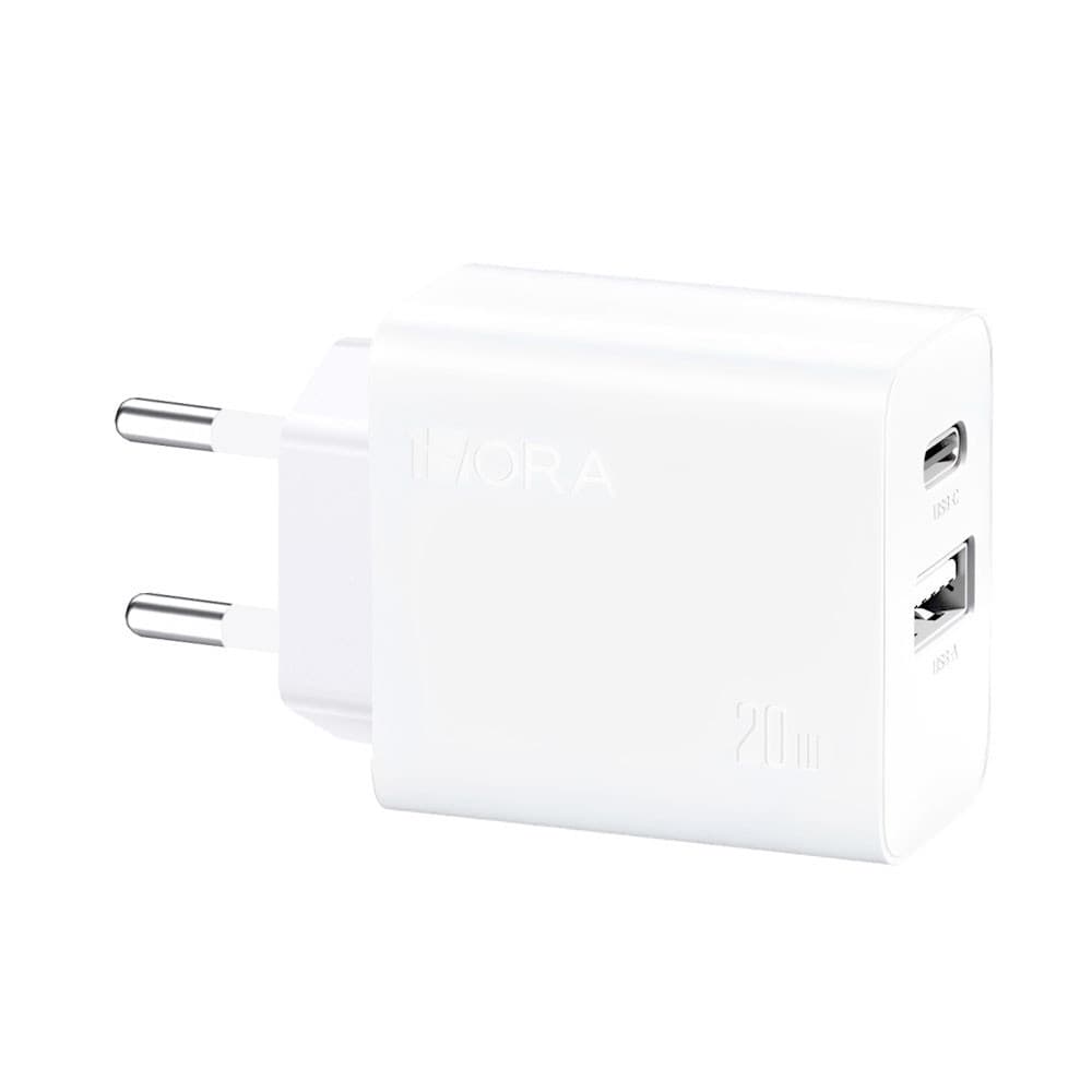 Carregador Parede 1Hora PD 20W Porta Tipo Usb A+C Branco