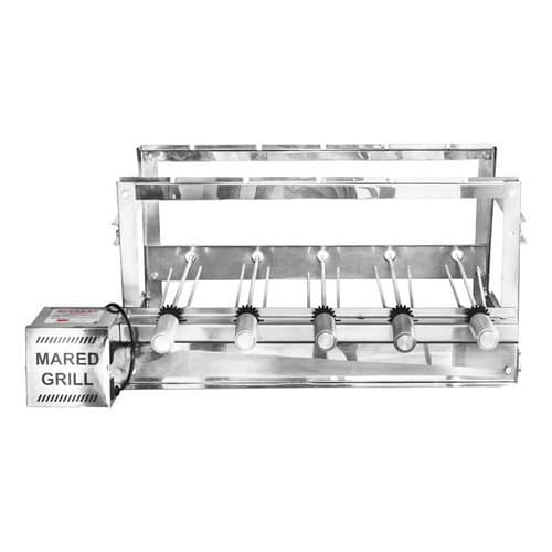 Churrasqueira Grill Giratório Mared 5 Espetos Aço Inox
