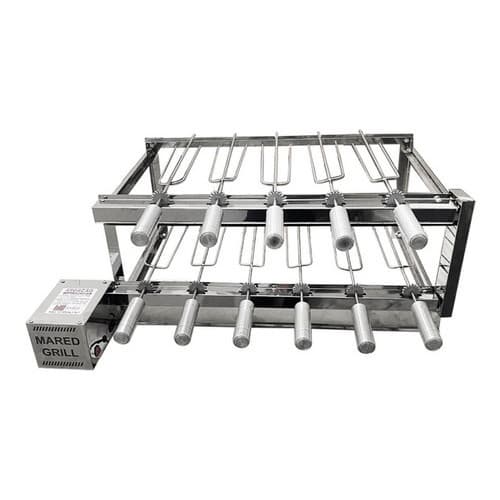Churrasqueira Grill  Dupla Giratória 11 Espetos Inox Mared