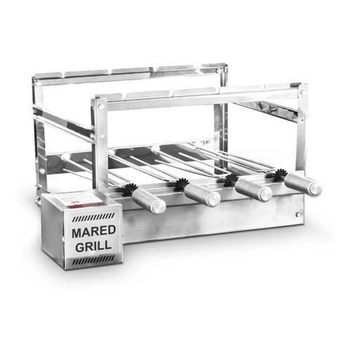 Gira Grill  Churrasqueira Mared Aço Inox 4 Espetos