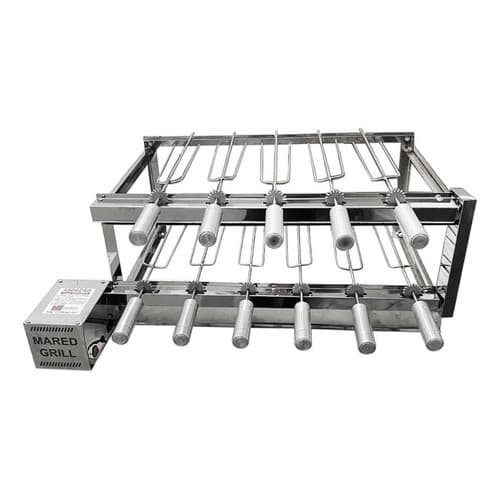 Gira Grill Dupla Mared Aço Inox 11 Espetos Bivolt Mot Weg
