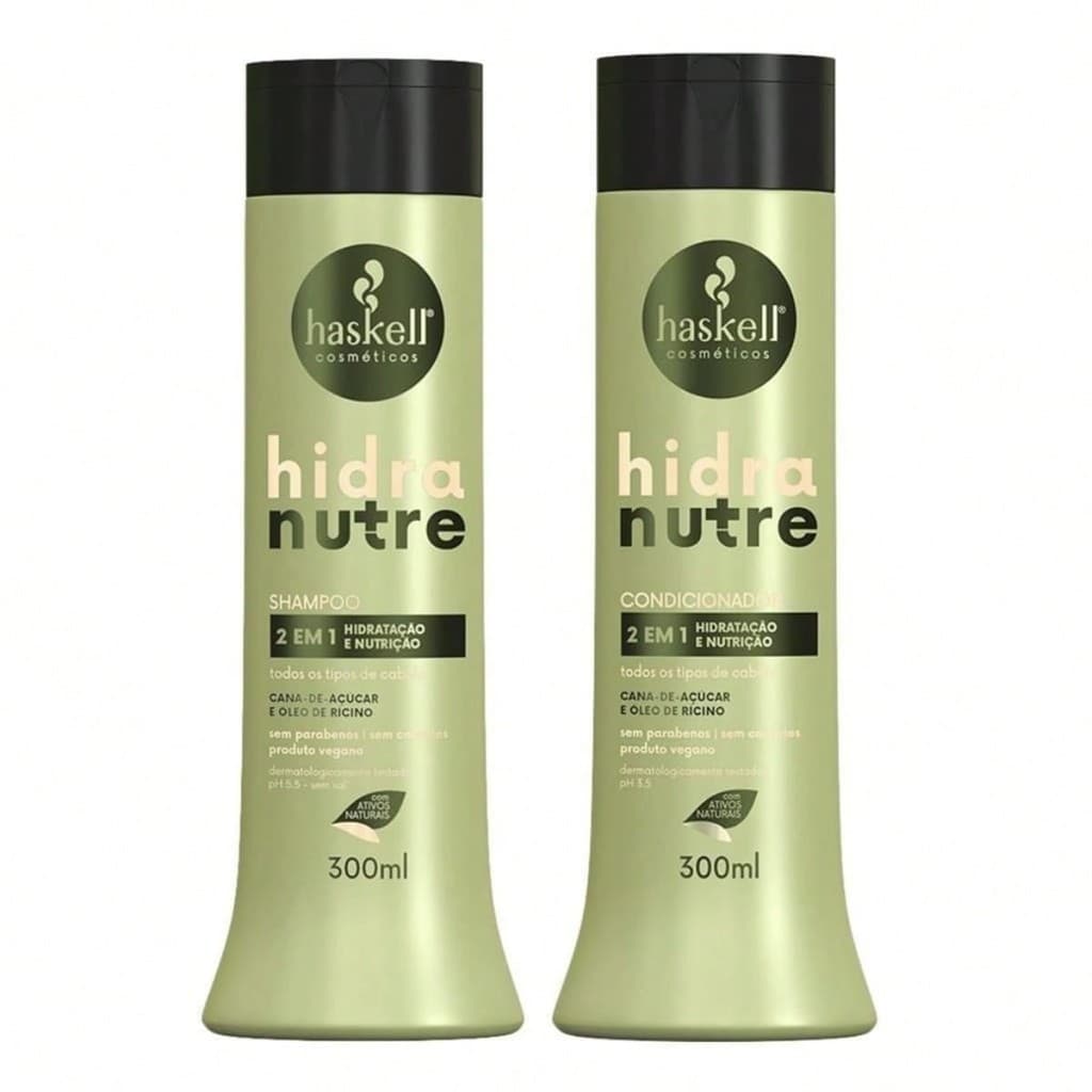 Kit Haskell Hidranutre Shampoo, Condicionador 300ml - 2 em 1  Hidratação e Nutrição