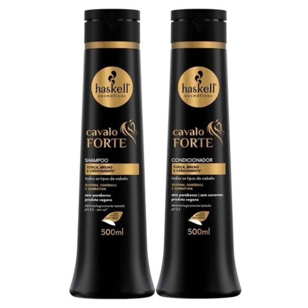 Kit Haskell Cavalo Forte Shampoo + Condicionador 500ml - Crescimento Capilar