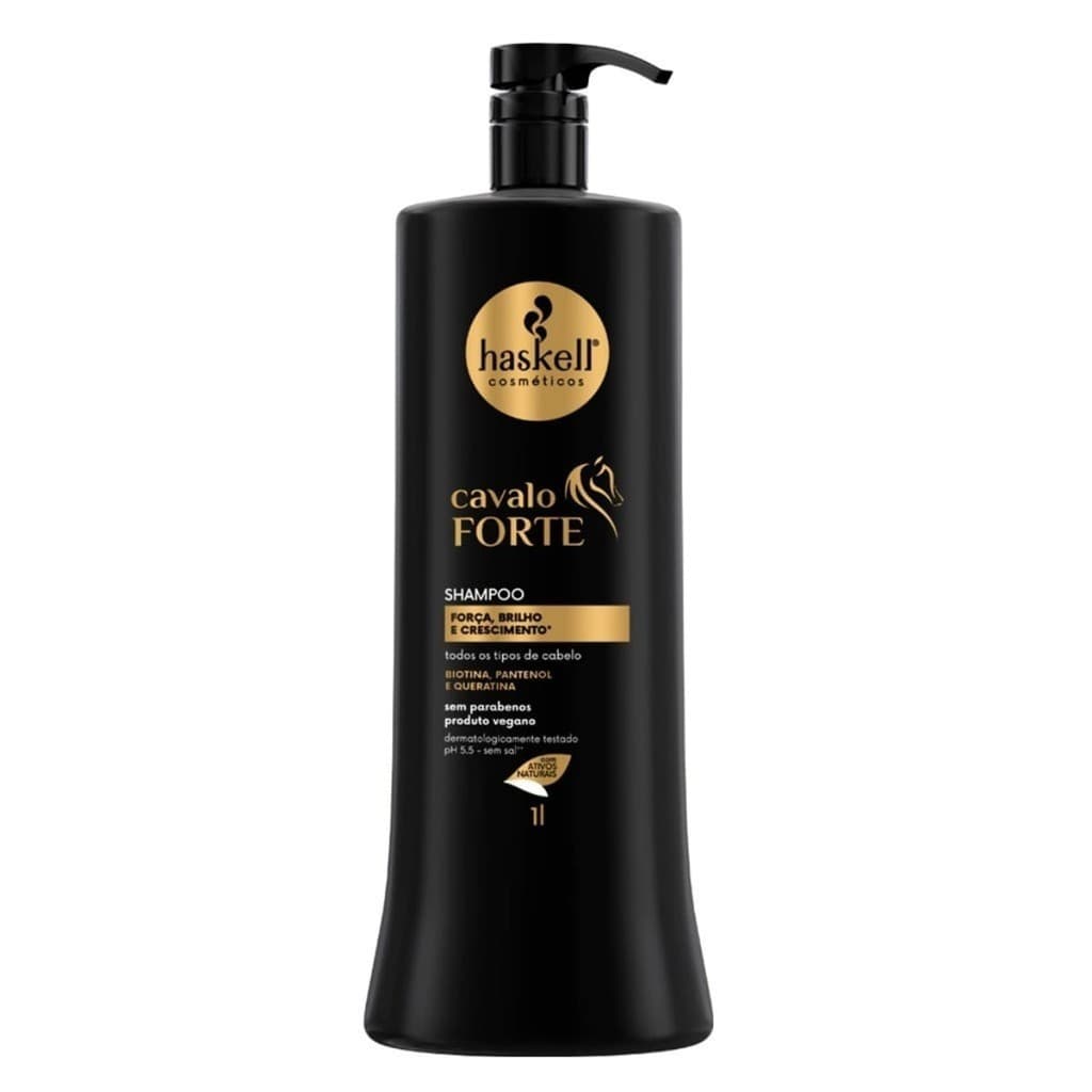 Shampoo Haskell Cavalo Forte 1 Litro - Força Brilho e Crescimento Capilar