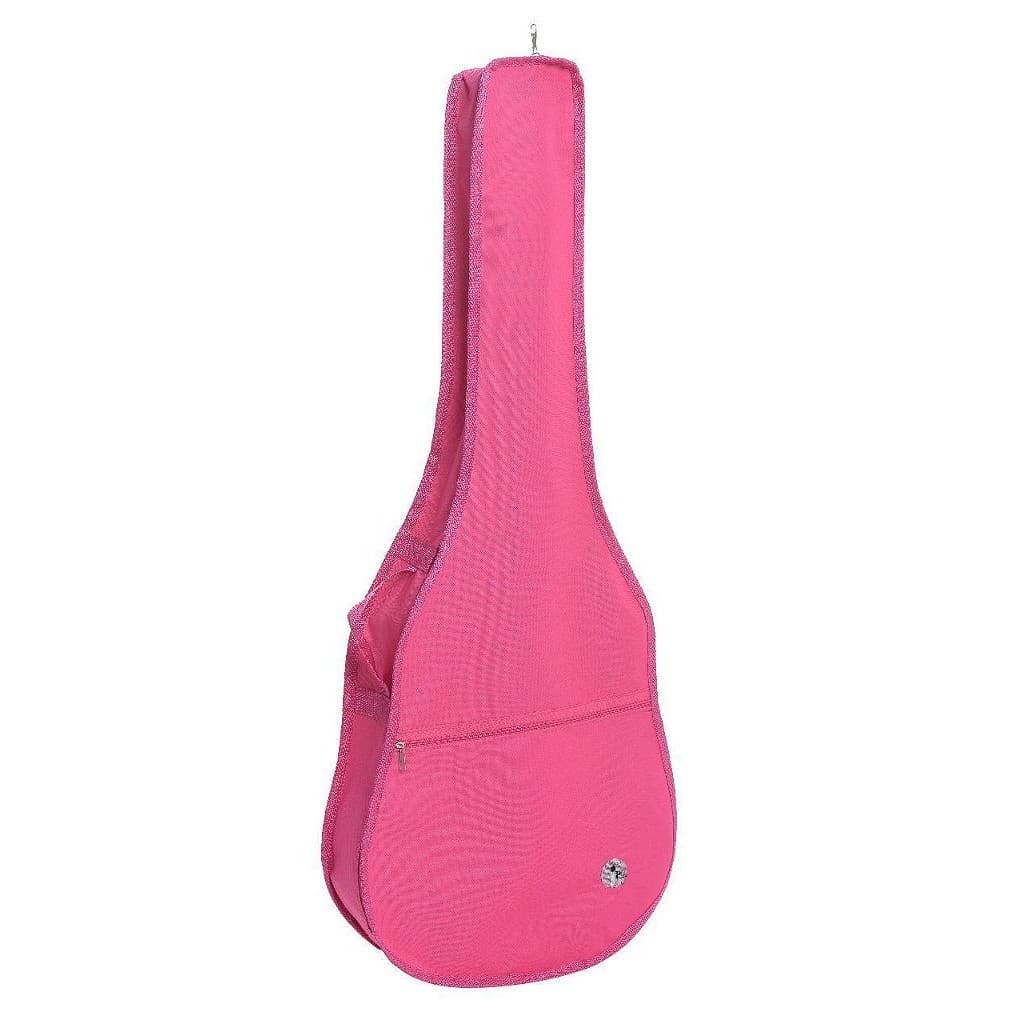 Capa Bag Para Violão Clássico / Folk Nylon Simples Rosa