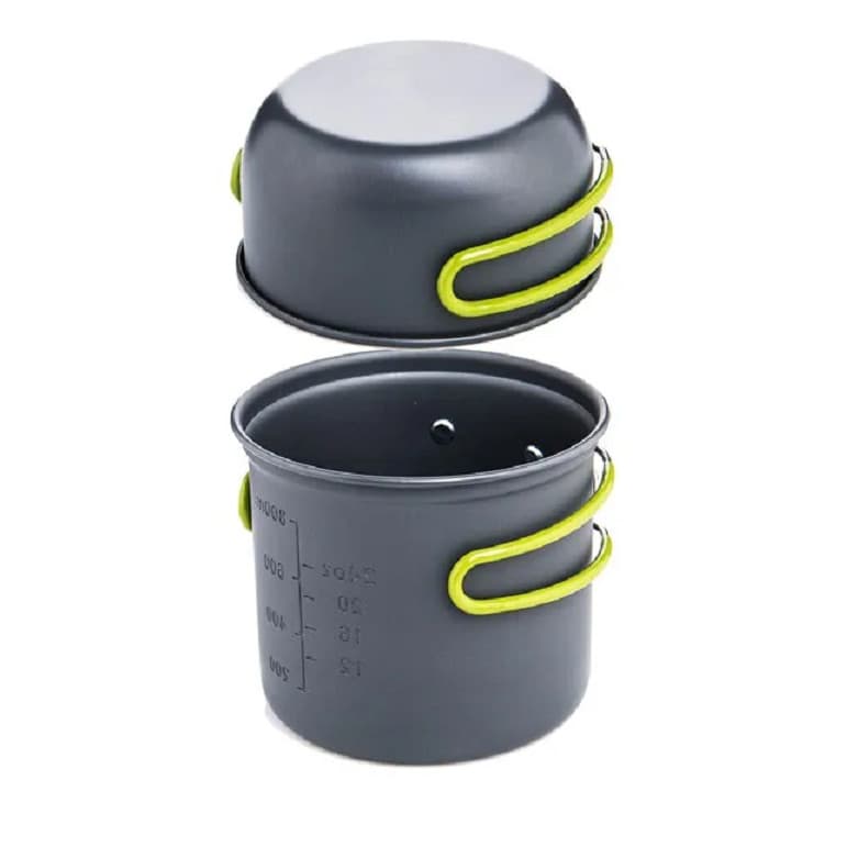Kit 2 Panelas Camping ultraleve ligas alumínio portátil mais bolsa transporte acampamento ar livre.