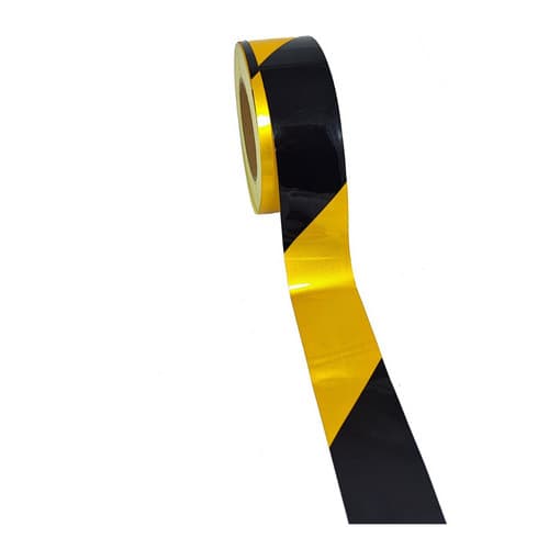 Fita Adesiva Demarcação Sinalização Refletiva Zebrada 1mx5cm