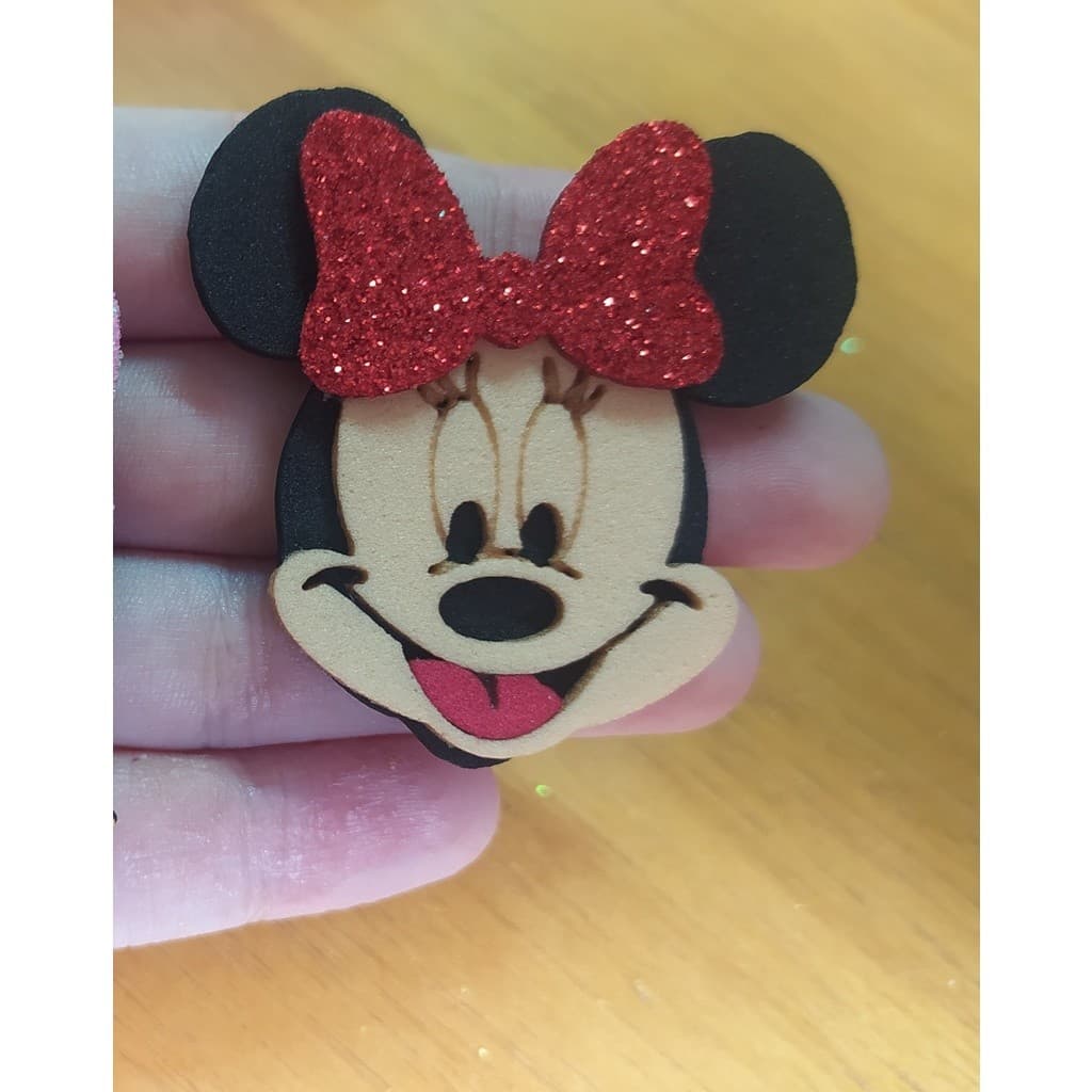 50 Apliques em eva para acessorios pet (Minnie Laço vermelho)