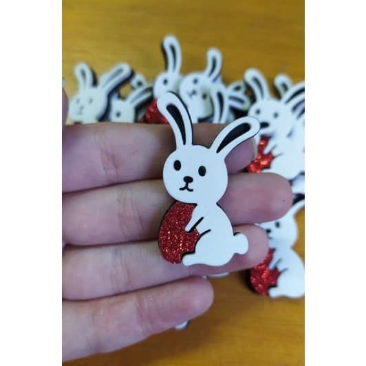50 apliques em Eva para acessorios pet (coelho com ovo páscoa)