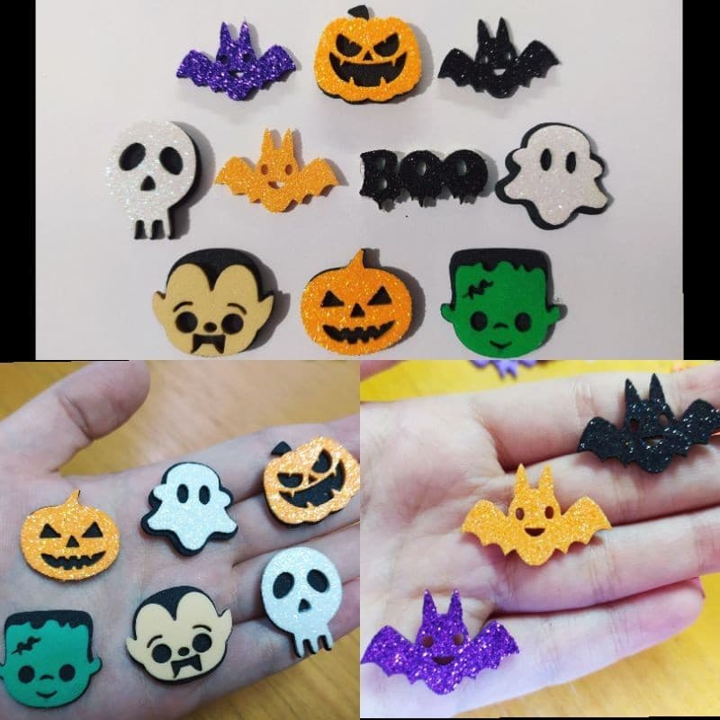 100 apliques em Eva Halloween para lacinhos pet shop