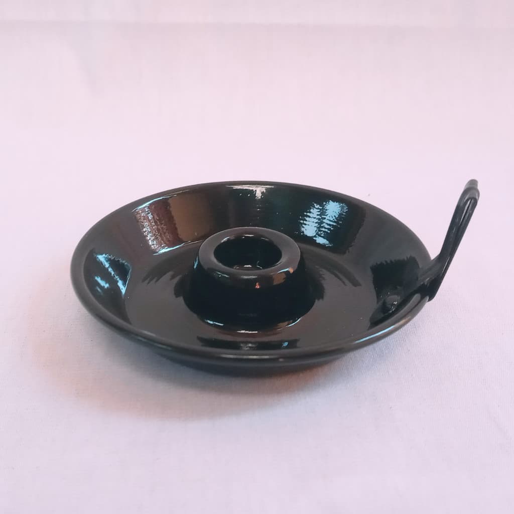 Porta Vela Palito Na Cor Preto Suporte Castiçal De Alumínio