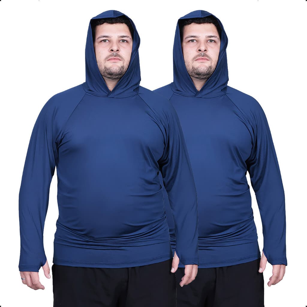 Kit 2 Camisetas Plus Size Uv Masculina Micro Dry Fit Corrida