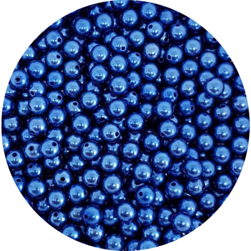 Pérola Abs Azul Royal Miçangas Para Pulseiras 100gr 6mm aprox. 1000 peças