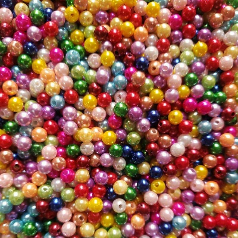 Pérola Colorida Miçangas Para Pulseiras 100gr 6mm aprox. 1000 peças