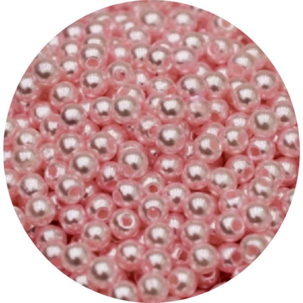 Pérola Rosa Bebê Miçangas Para Pulseiras 100gr 6mm aprox. 1000 peças