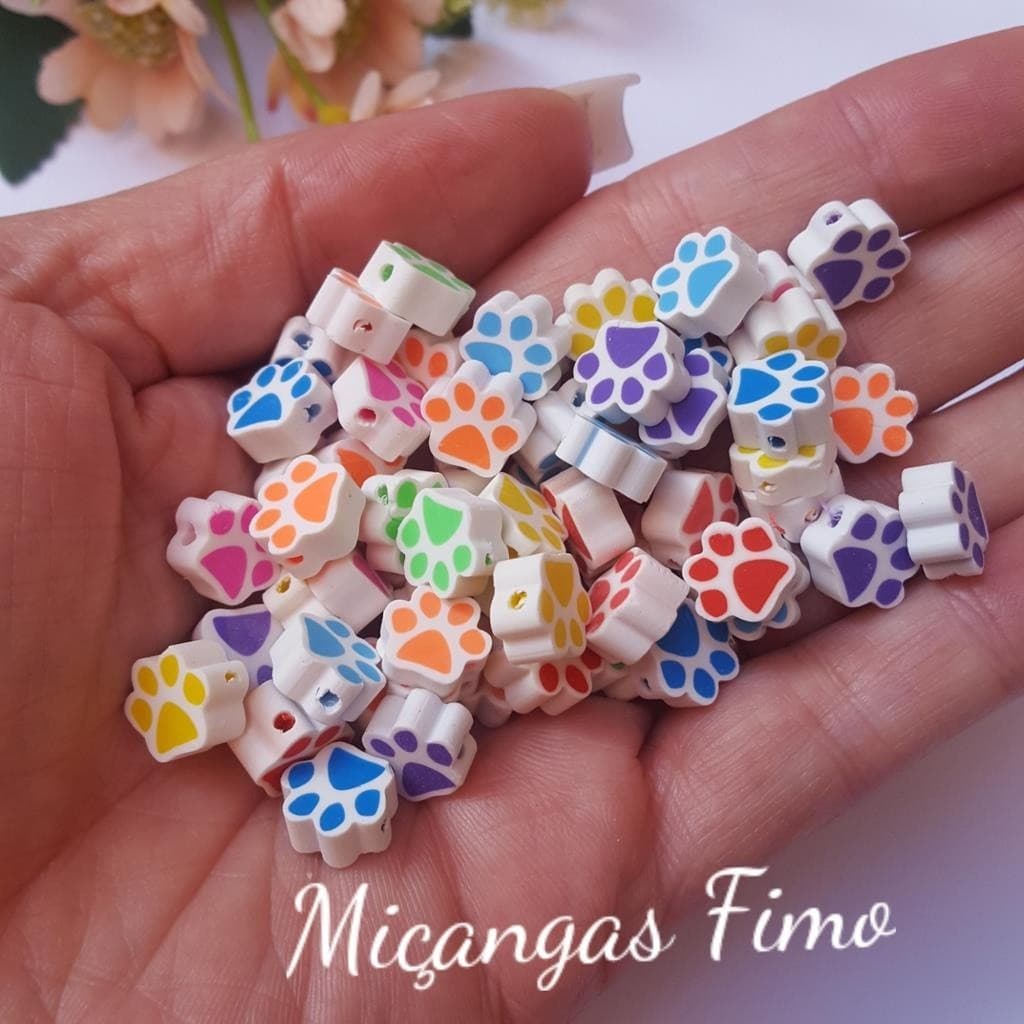 Miçangas para pulseiras bijuterias colares Patinha Pet Fimo Pulseiras 50 Pcs