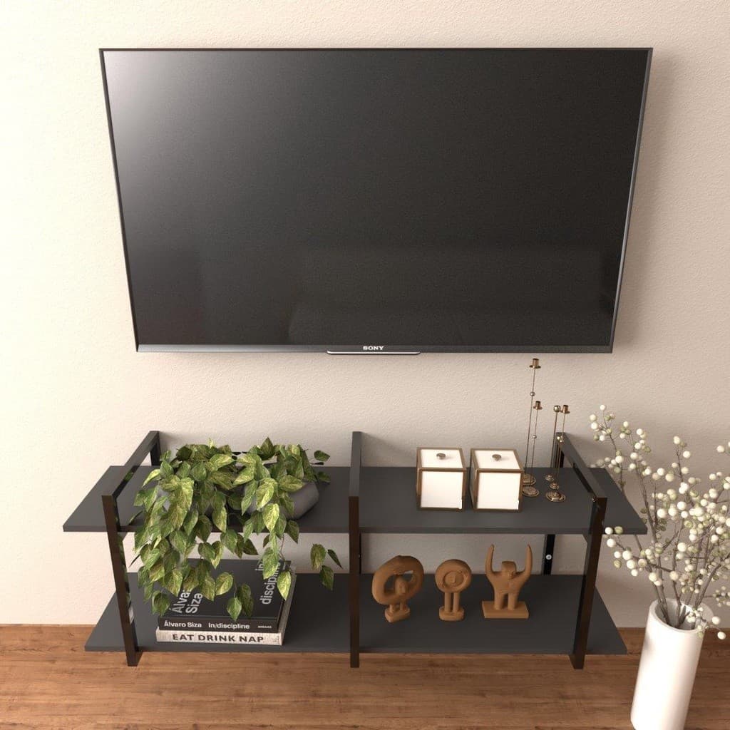 Rack para sala rack industrial Preto E-Nichos