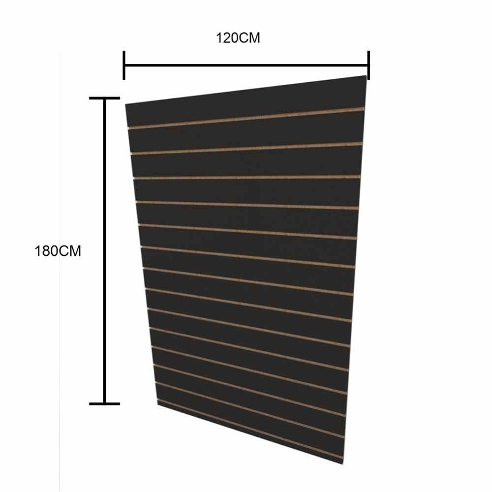 Placa mdf canaletado Painel mdf loja Preto 120x180 E-Nichos