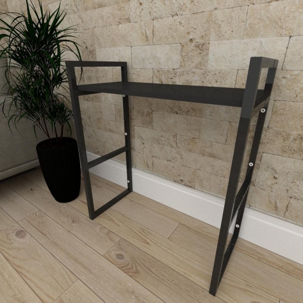 Aparador industrial aço preto prateleiras 30cm cor preto ind15papr E-Nichos