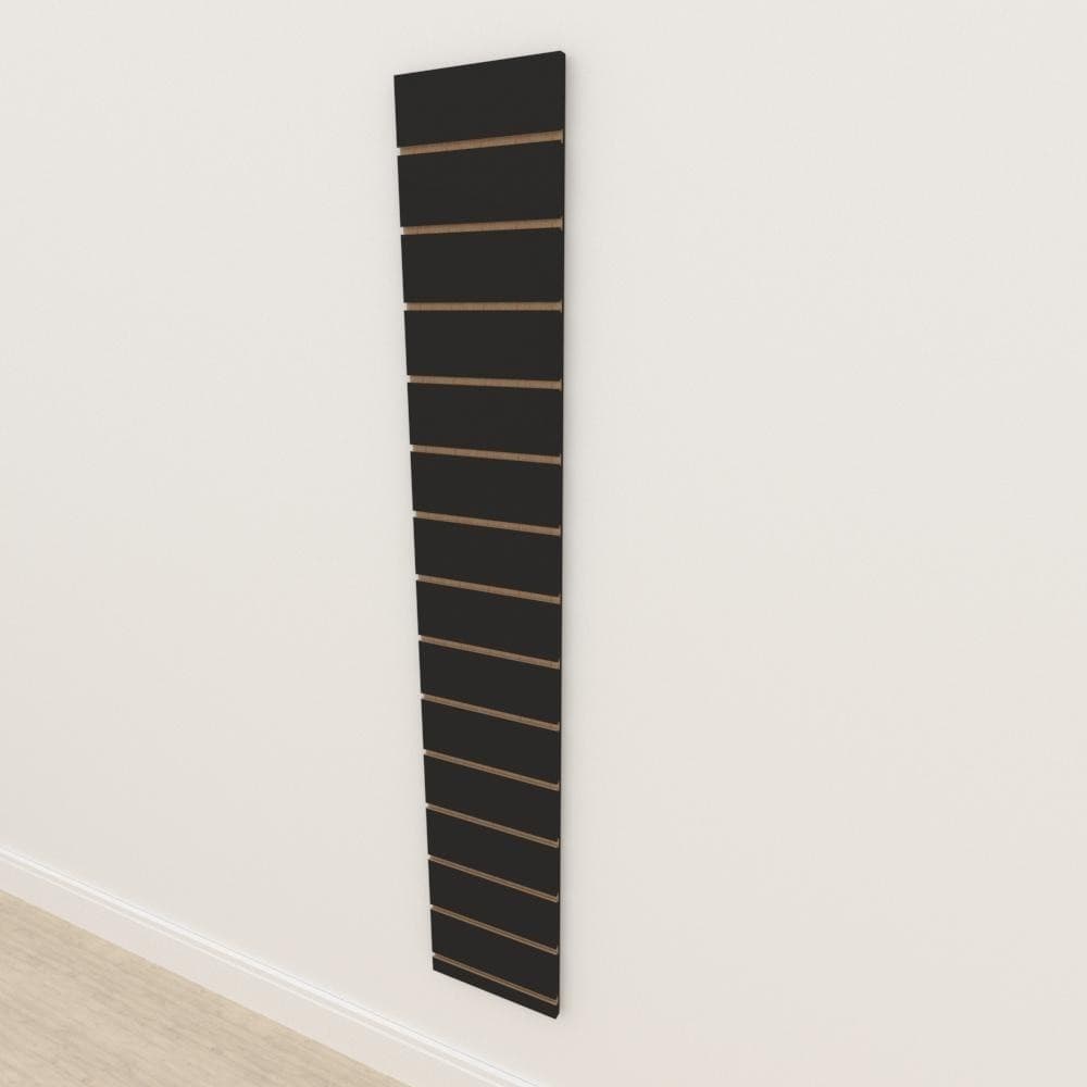 Painel canelado placa mdf canaletado Preto 30x180 E-Nichos