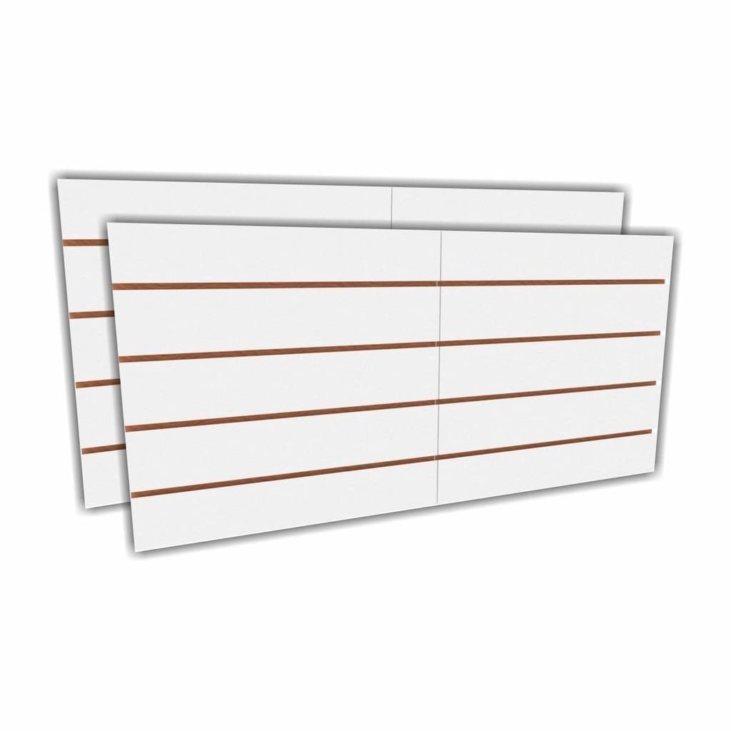 Painel canaletado canelado placa mdf loja branca 60x120 E-Nichos