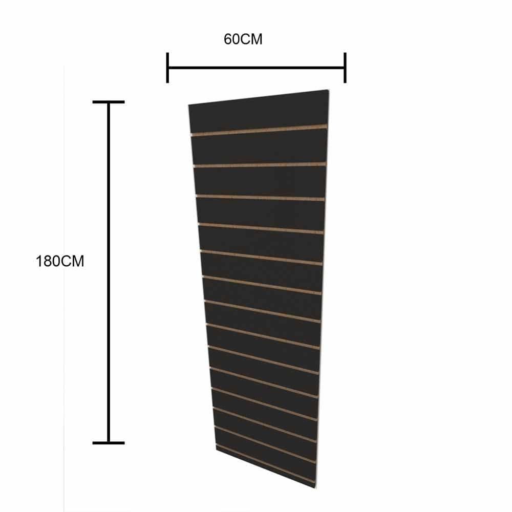 Placa mdf canaletado Painel mdf loja Preto 60x180 E-Nichos