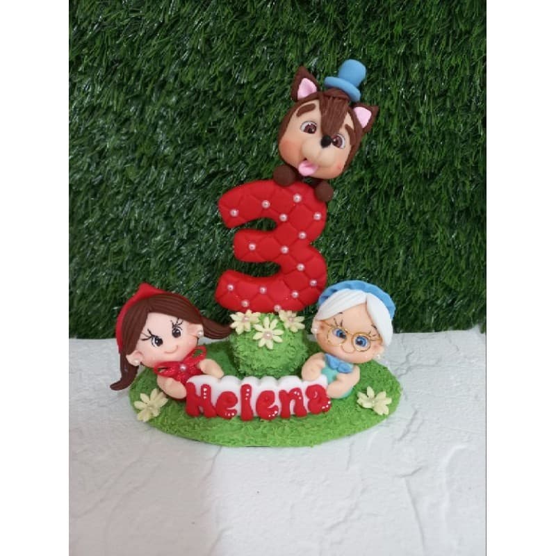 Vela Chapeuzinho Vermelho em biscuit Envio 15 dias úteis