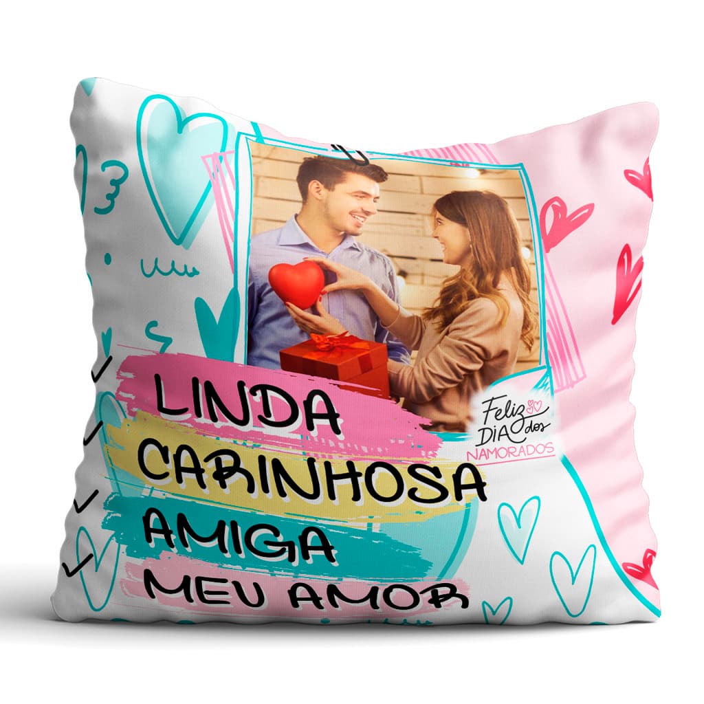 ALMOFADA PERSONALIZADA DIA DOS NAMORADOS COM FOTO - CASAL