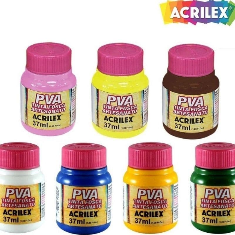 Tinta PVA Fosca Artesanato 37ml Kit 2 / 5 Acrilex