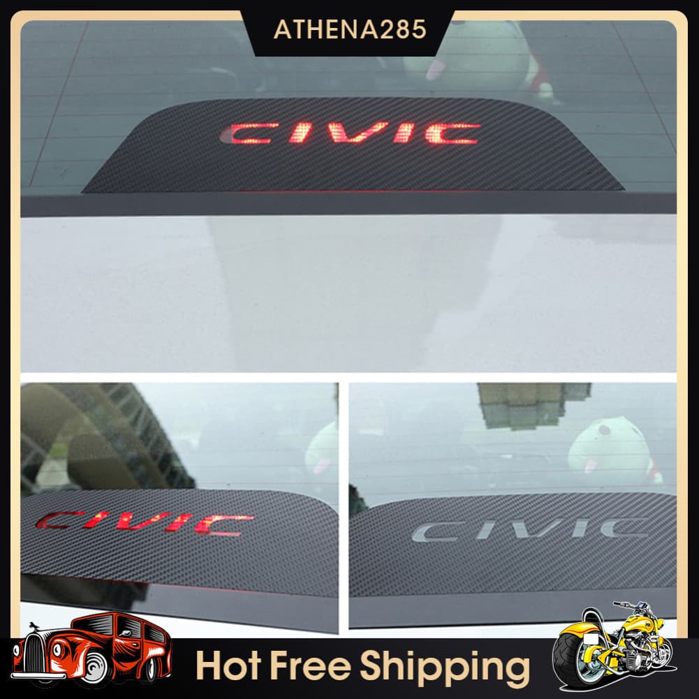 [AE85] Adesivos De Fibra De Carbono Para Carro , Decalques , Decoração De Luz De Freio Honda Civic