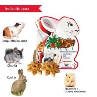 BISCOITO FLOWER SEEDS indicado p/ Coelho, Hamster, chichila ou outros roedores de 80 Gr cada unidade