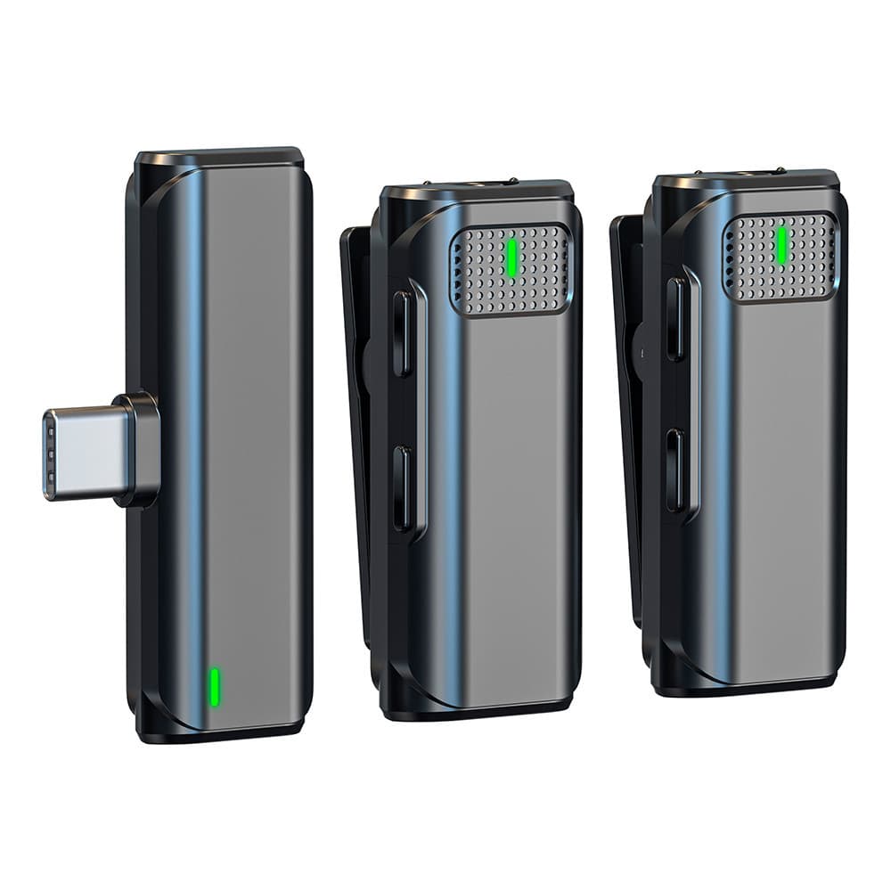 Microfone de Lapela Vimai V8-C-2 p/Dispositivos Usb-C Preto