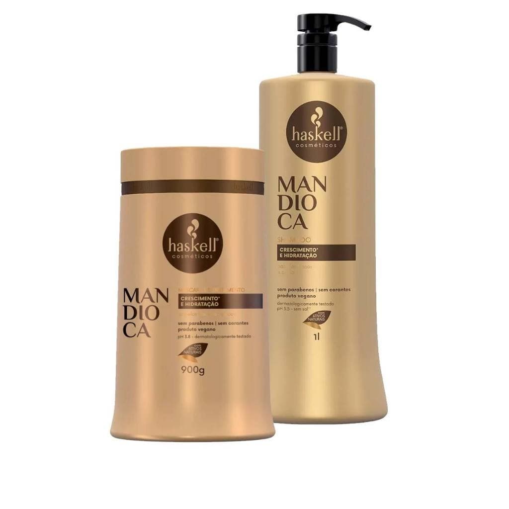 Kit Haskell Mandioca Shampoo 1 Litro Máscara 900g