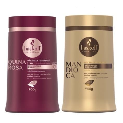Haskell Kit 2 Máscaras Hidratação Quina Rosa + Mandioca 900G