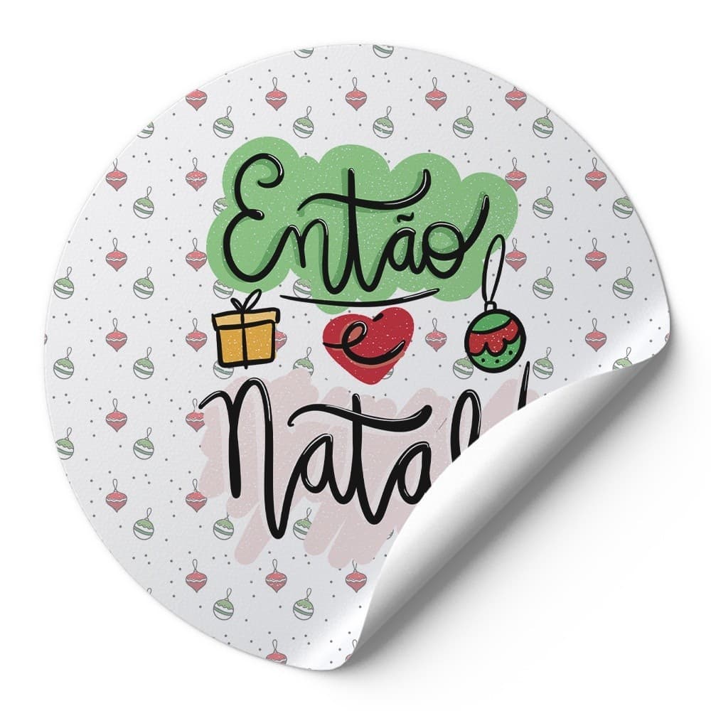 144 Adesivo Decorativo 4Cm Rotulos Autocolante Lettering Então É Natal Decoração Natalina