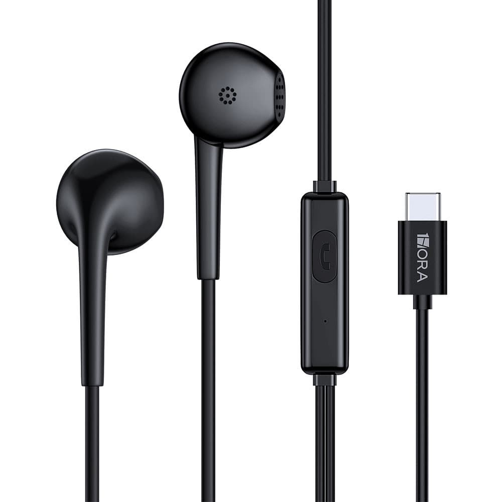 Fone Ouvido Com Fio 1Hora Aut124 Cabo 1.2M Tipo C Preto