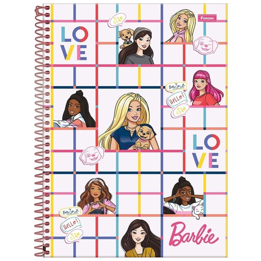 Caderno Universitário 10 Matérias 160fls Barbie Capa Sortida - Foroni