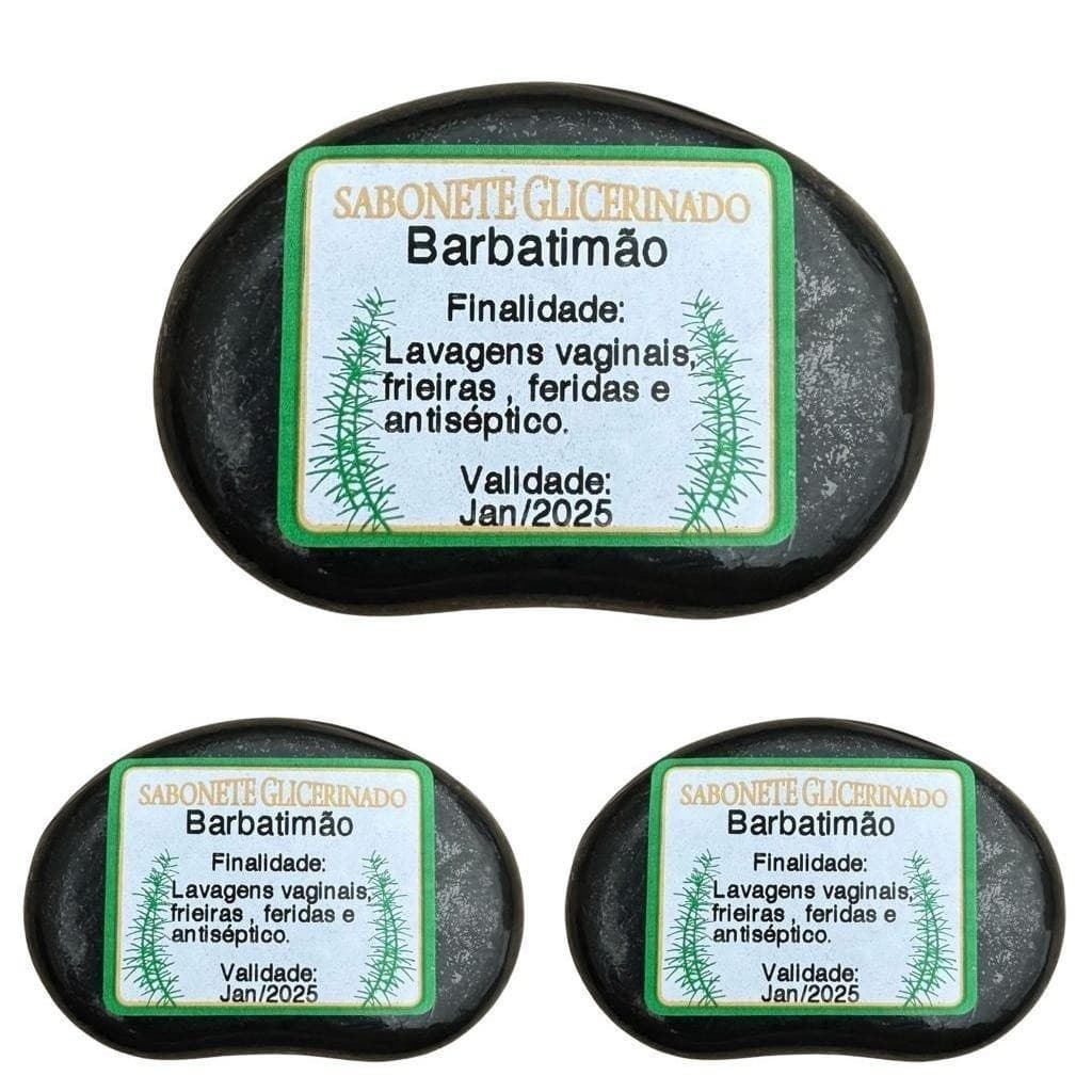 3x Sabonete Glicerinado Barbatimão - Lavagens Íntimas