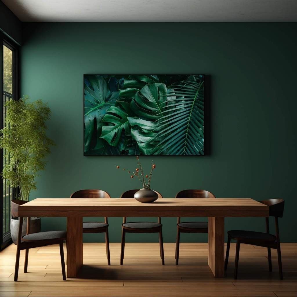 Quadro Decorativo 120x80cm Folhagem Tropical Oásis Pessoal Hall Casa Sala Quarto Decoração De Parede Mdf Adesivo Grande