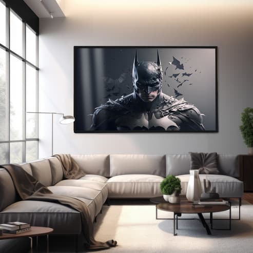 Quadro Decorativo 120x80cm Batman Luxo Casa Decoração De Parede Mdf Adesivo Sala Quarto