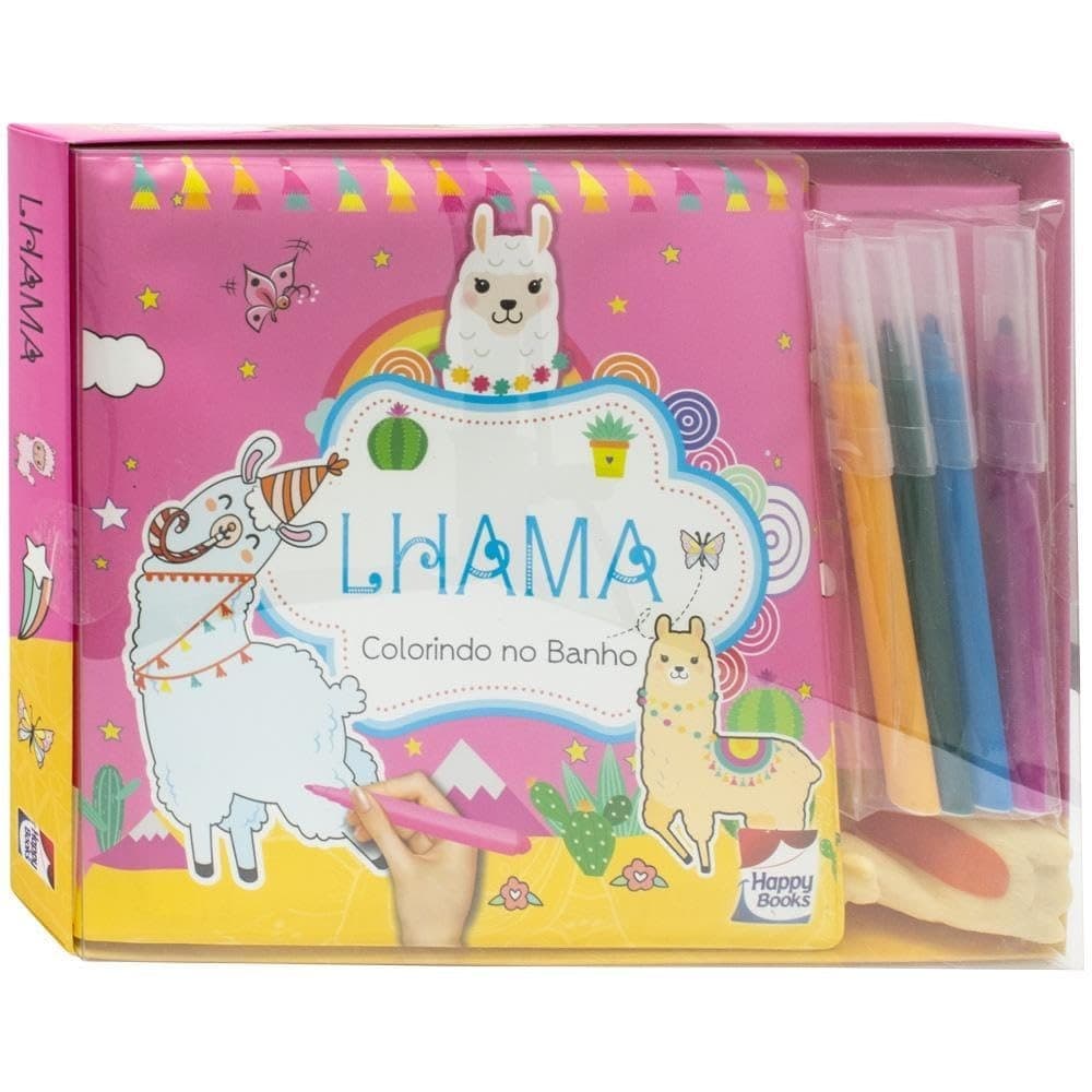 Livro Colorindo No Banho - Lhama