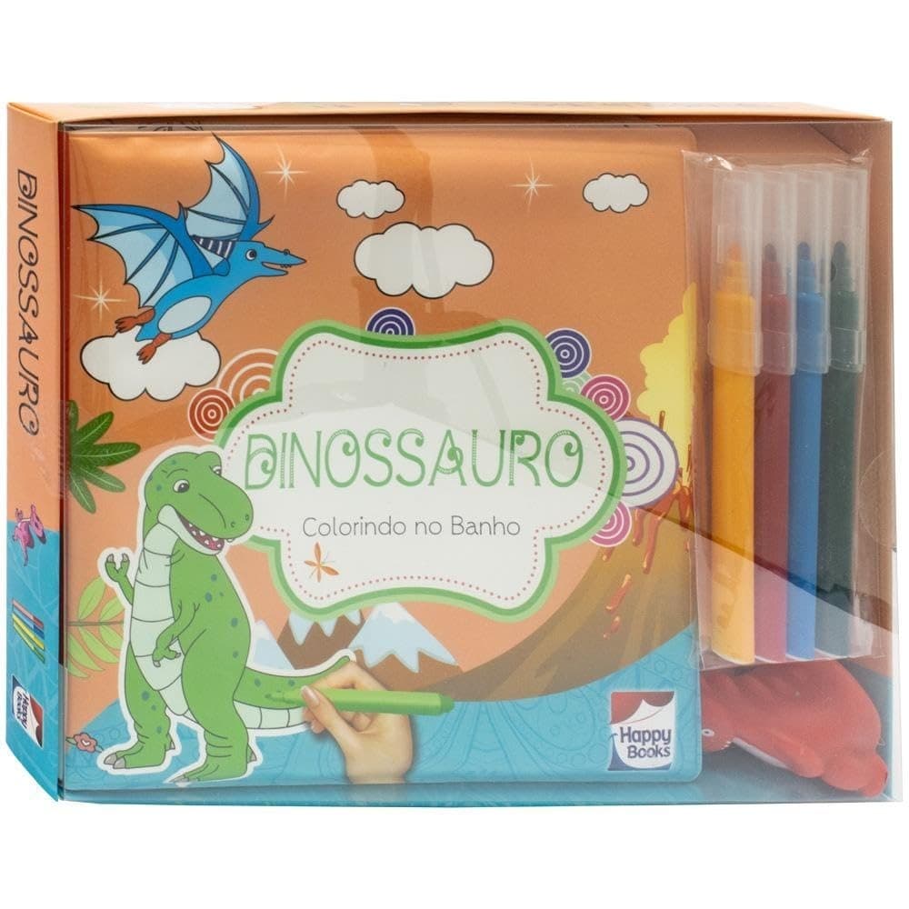 Livro Colorindo No Banho - Dinossauro