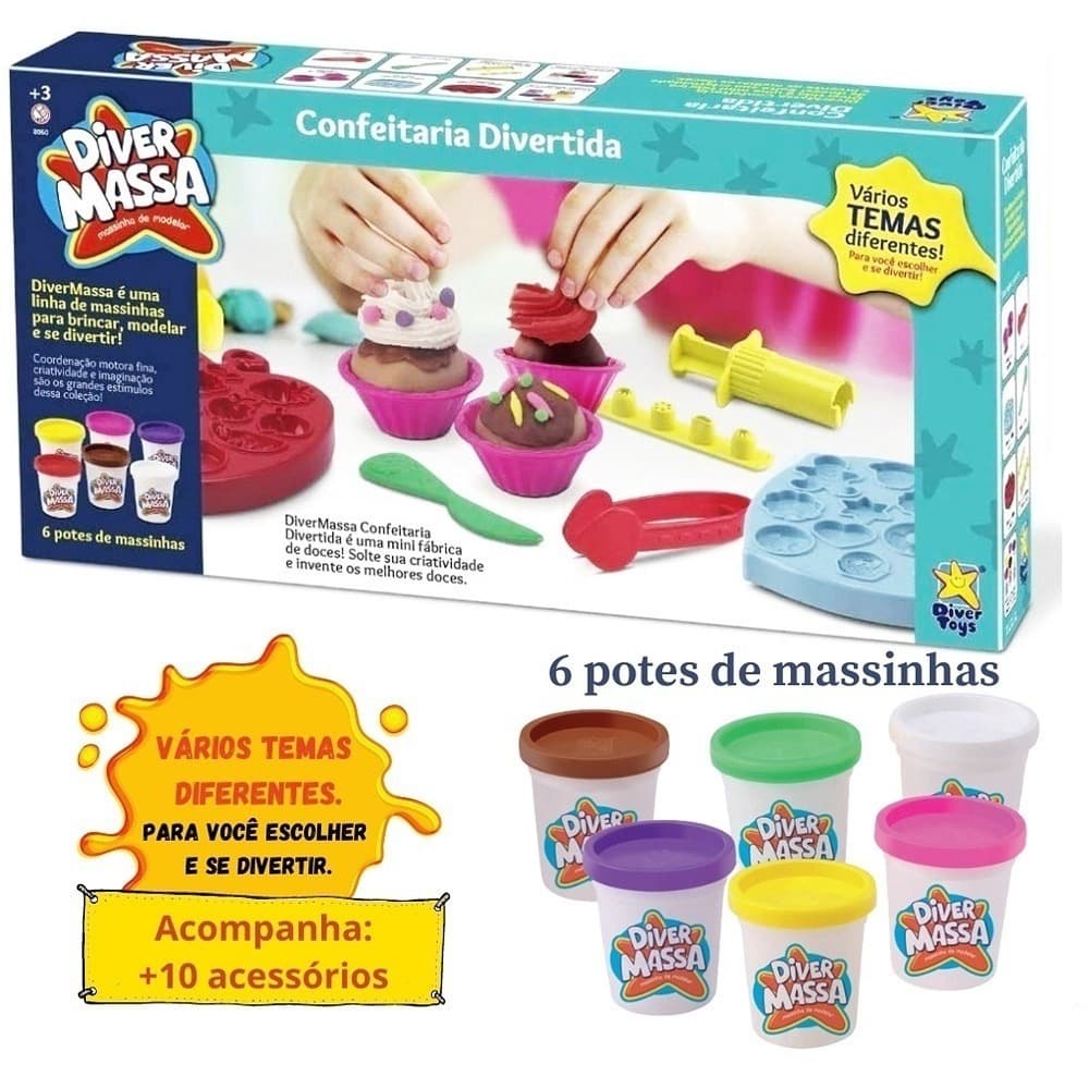 Massa Massinha De Modelar Infantil - Confeitaria Divertida - Divertoys
