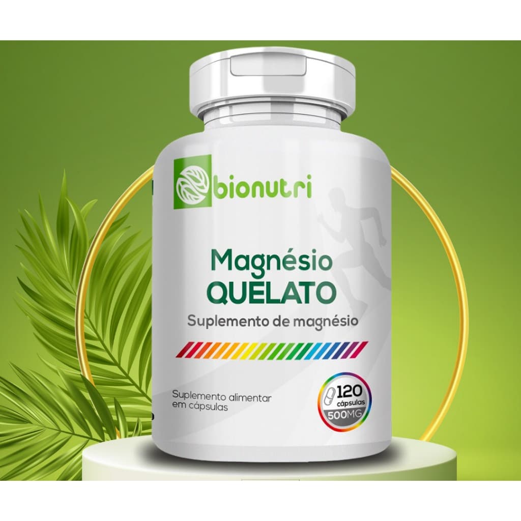 Bionutri Magnésio Quelato 120 Cápsulas 500mg Original